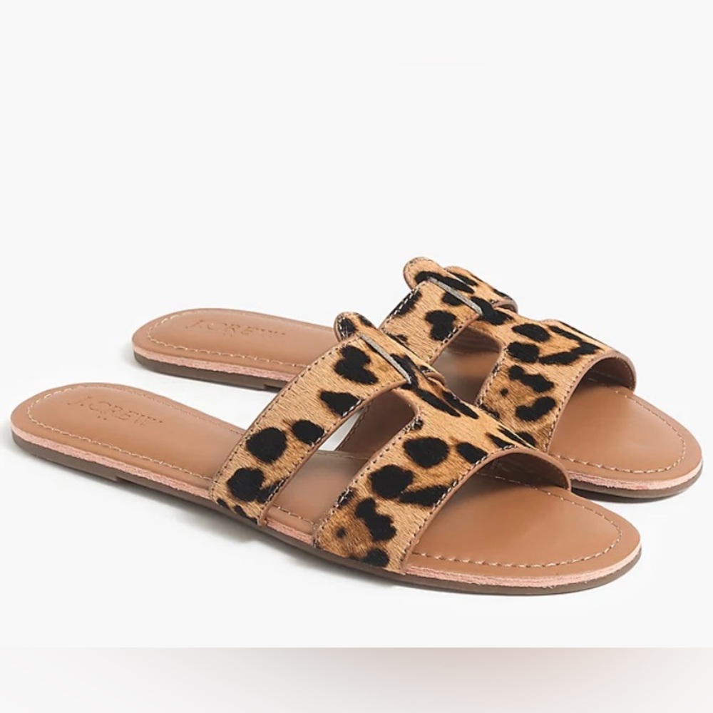 J. Crew Leopard Print Sandals - Tan and Black